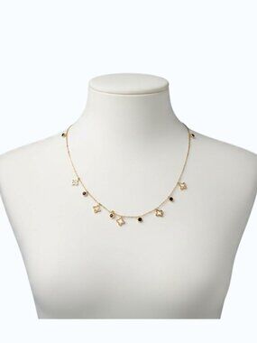 UTC Gold Tone Star Charm Station Necklace | Dainty Minimalist Necklace |